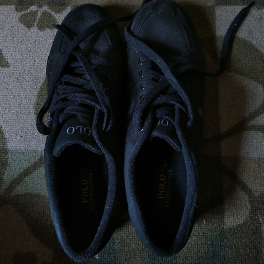 Men's Polo sneakers all black sz 12